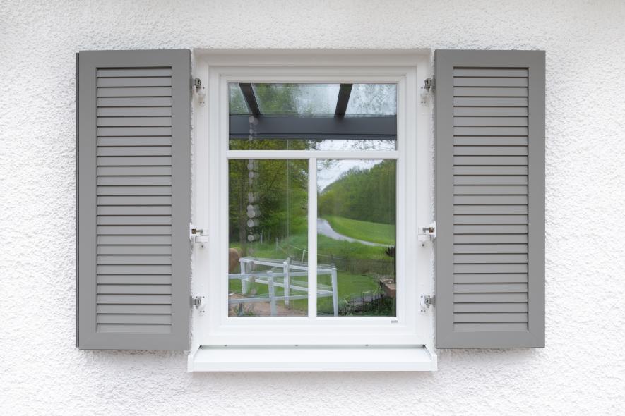 Holz-Alu Fenster PaXoptima 78 mit Alu Fensterläden